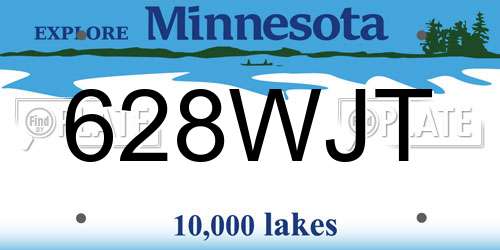 628WJT Minnesota License Plate