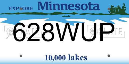 628WUP Minnesota License Plate