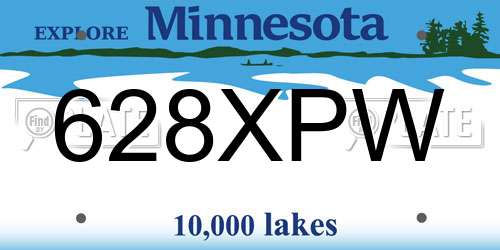 628XPW Minnesota License Plate