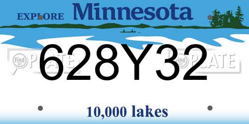 628Y32 Minnesota License Plate
