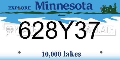 628Y37 Minnesota License Plate