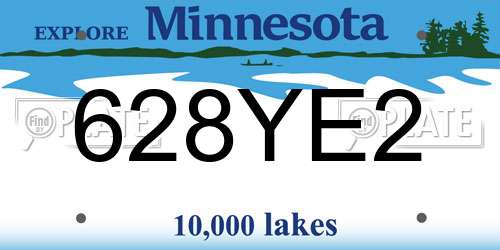 628YE2 Minnesota License Plate