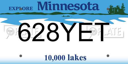 628YET Minnesota License Plate