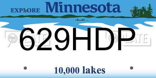 629HDP Minnesota License Plate