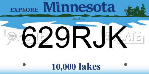 629RJK Minnesota License Plate