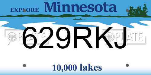 629RKJ Minnesota License Plate