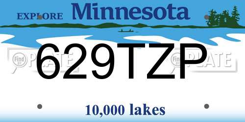 629TZP Minnesota License Plate