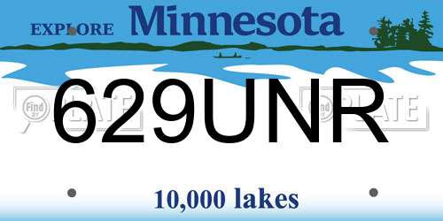 629UNR Minnesota License Plate