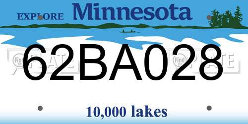62BA028 Minnesota License Plate