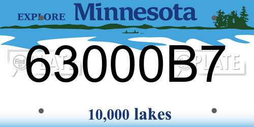 63000B7 Minnesota License Plate