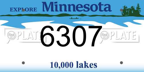 6307 Minnesota License Plate