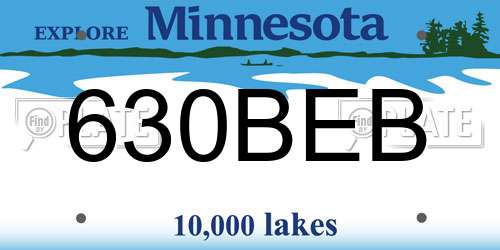 630BEB Minnesota License Plate