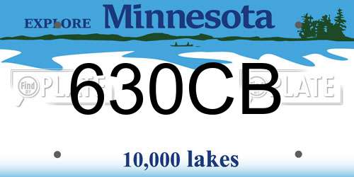 630CB Minnesota License Plate