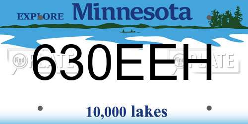 630EEH Minnesota License Plate