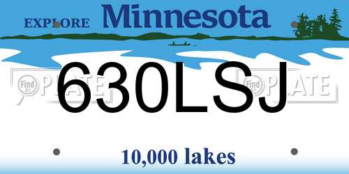630LSJ Minnesota License Plate