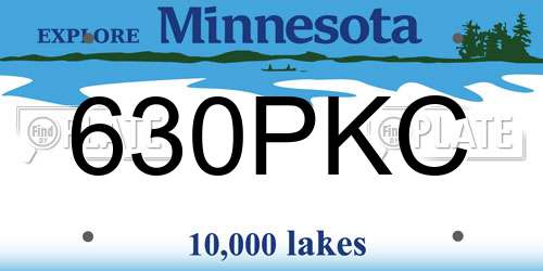 630PKC Minnesota License Plate