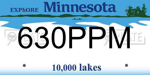 630PPM Minnesota License Plate
