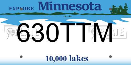 630TTM Minnesota License Plate