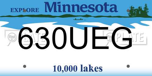 630UEG Minnesota License Plate