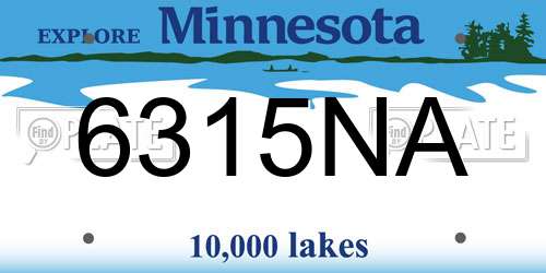 6315NA Minnesota License Plate