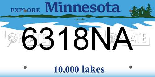 6318NA Minnesota License Plate