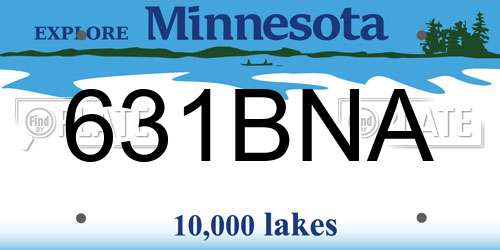631BNA Minnesota License Plate