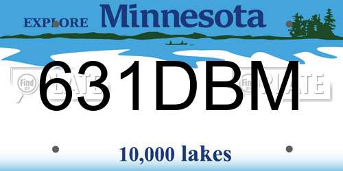 631DBM Minnesota License Plate