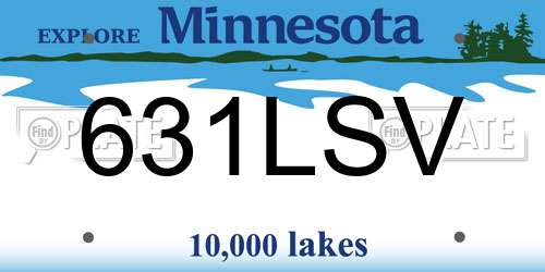 631LSV Minnesota License Plate