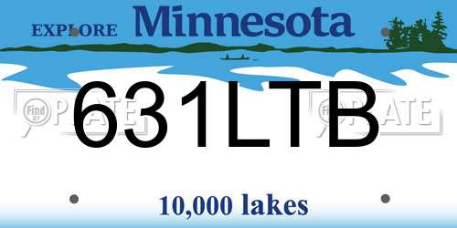 631LTB Minnesota License Plate