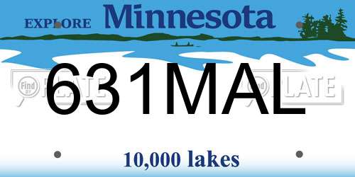 631MAL Minnesota License Plate