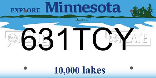 631TCY Minnesota License Plate