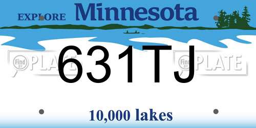 631TJ Minnesota License Plate