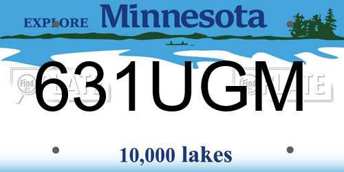 631UGM Minnesota License Plate