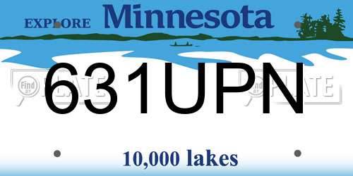 631UPN Minnesota License Plate