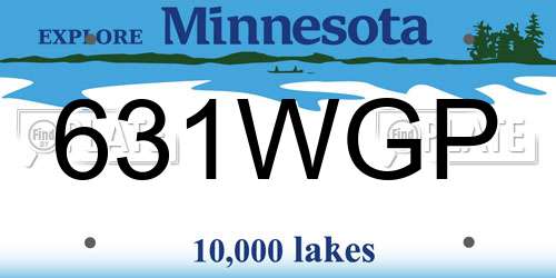 631WGP Minnesota License Plate