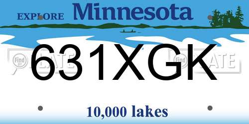 631XGK Minnesota License Plate