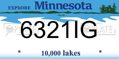 6321IG Minnesota License Plate