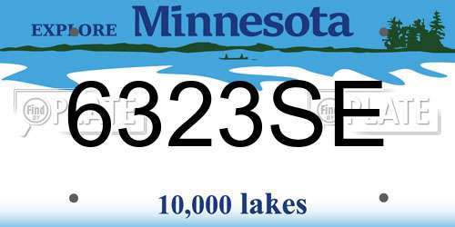 6323SE Minnesota License Plate