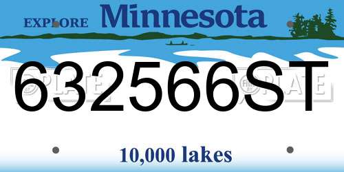 632566ST Minnesota License Plate
