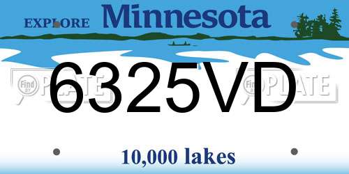 6325VD Minnesota License Plate