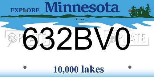 632BV0 Minnesota License Plate