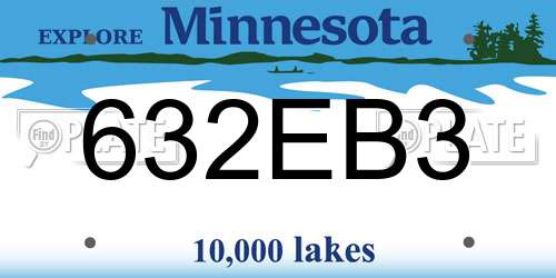 632EB3 Minnesota License Plate
