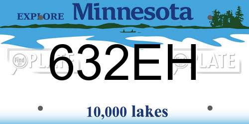 632EH Minnesota License Plate