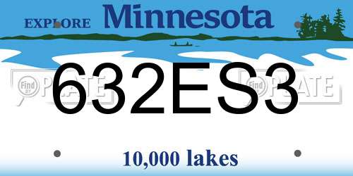 632ES3 Minnesota License Plate