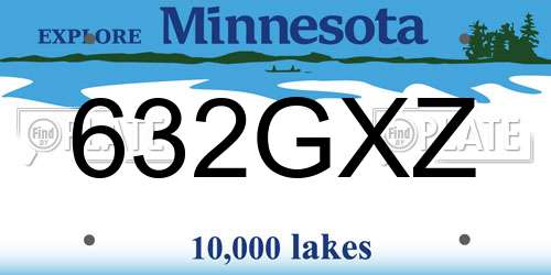 632GXZ Minnesota License Plate