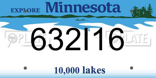 632I16 Minnesota License Plate