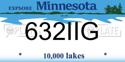 632IIG Minnesota License Plate