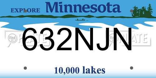 632NJN Minnesota License Plate