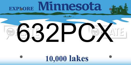 632PCX Minnesota License Plate