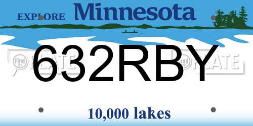 632RBY Minnesota License Plate